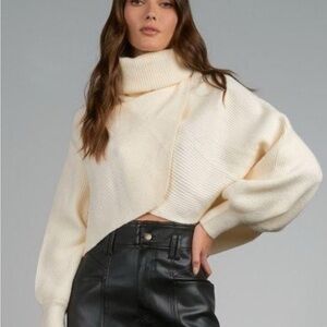 Elan Off-White Turtleneck Sweater